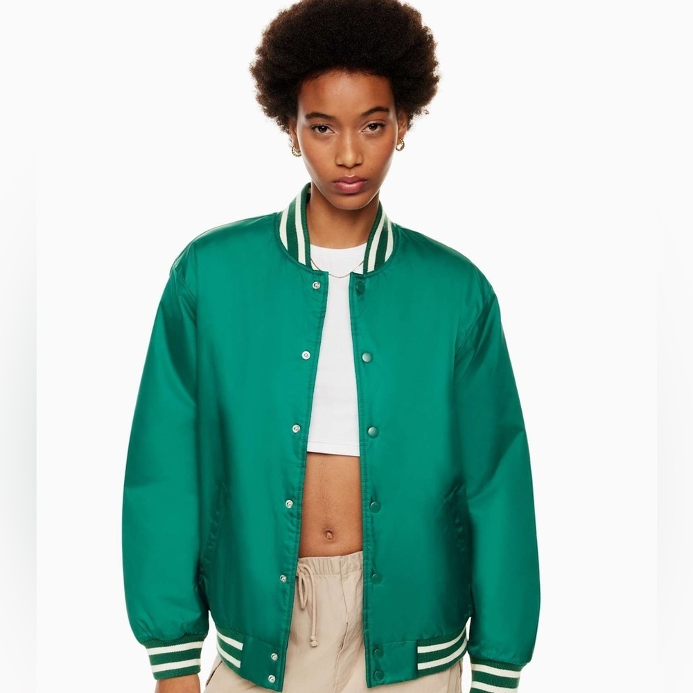 NWT TNA Aritzia Green Varsity Bomber Jacket Size 2xl Oversize Streetwear